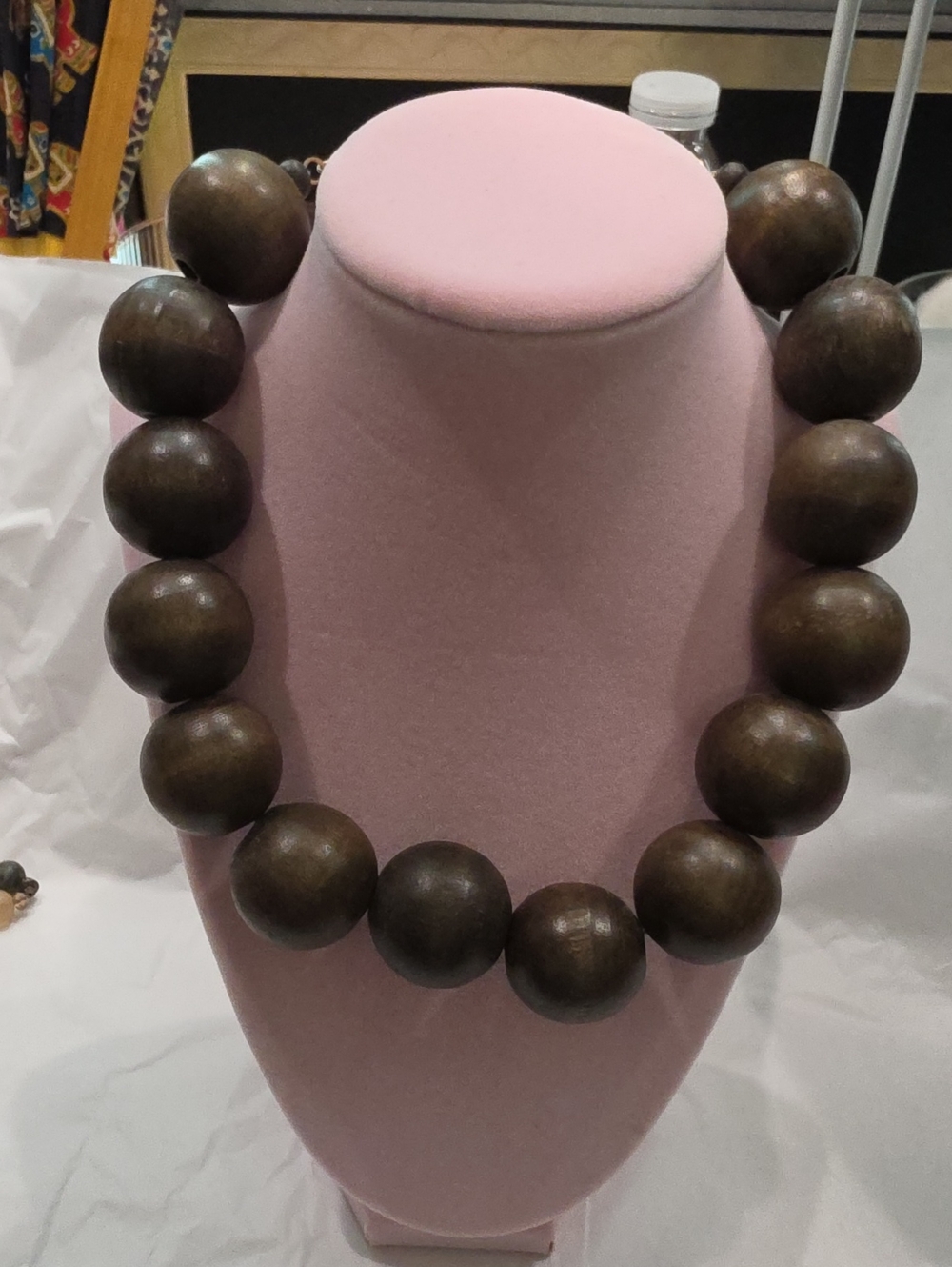 Handcrafted Brown Wood Bead Necklace - Natural Statement Jewelry